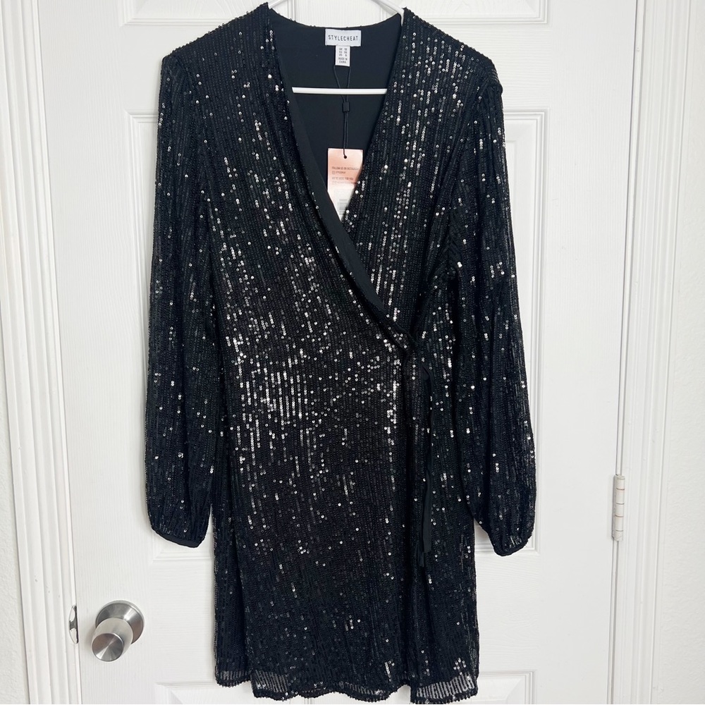 NWT ASOS Style Cheat | Sequin Wrap Dress Sparkly